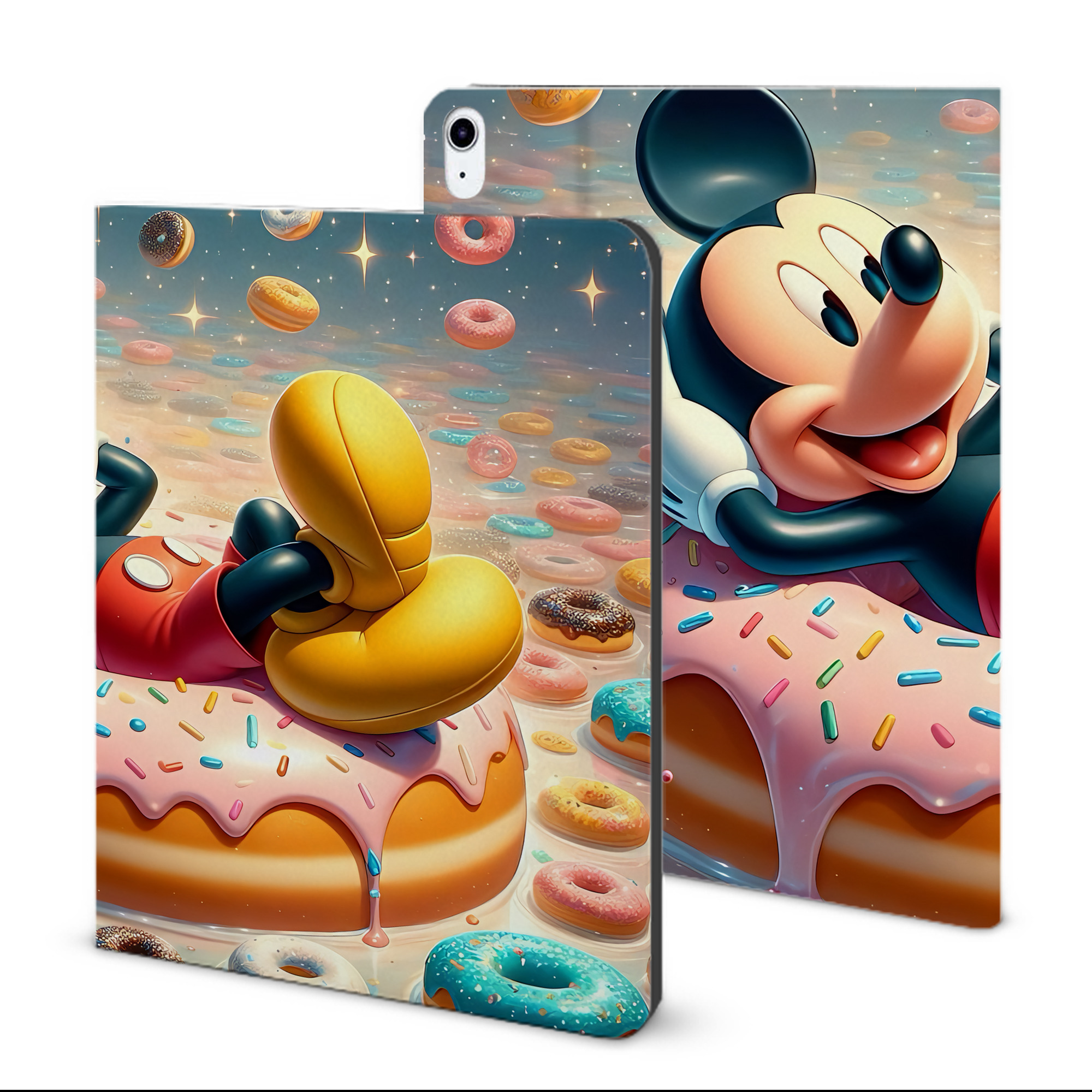 （画像用） ミッキーマウス Mickey Mouse IPad ケース ブック型 PUレザー TPU 耐衝撃 軽量 薄型 ペン収納なし 全面保護 IPad 各モデル対応